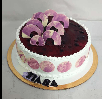Blueberry cake real photograph 1